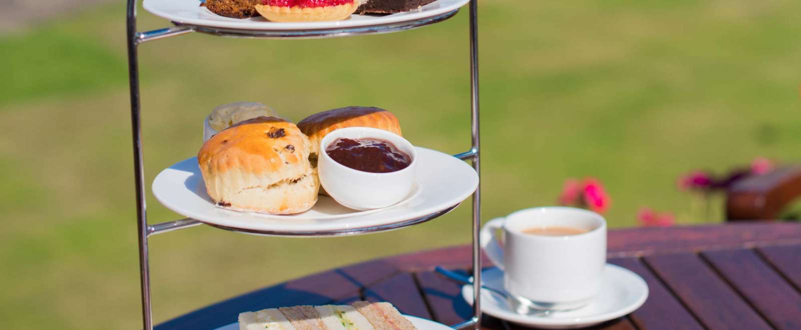 Victoria Hotel Restaurant Dining Afternoon Tea for One Outdoors