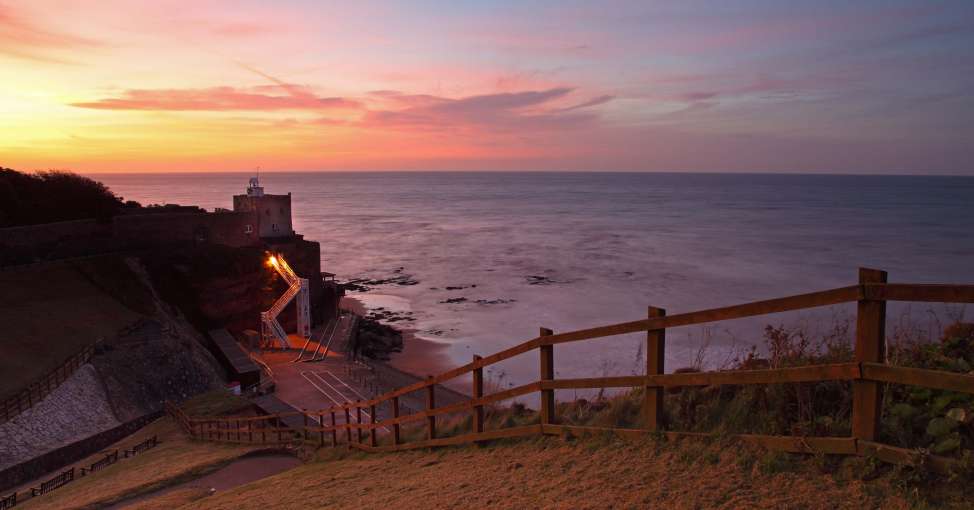 Jacobs Ladder Beach near Sidmouth South Devon at Sunrise