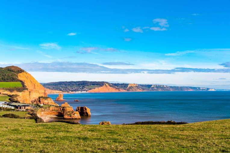 South Devon Coastline with Sidmouth Cliffs