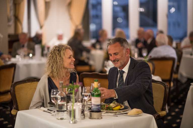 Couple Dining at Victoria Hotel Jubilee Restaurant